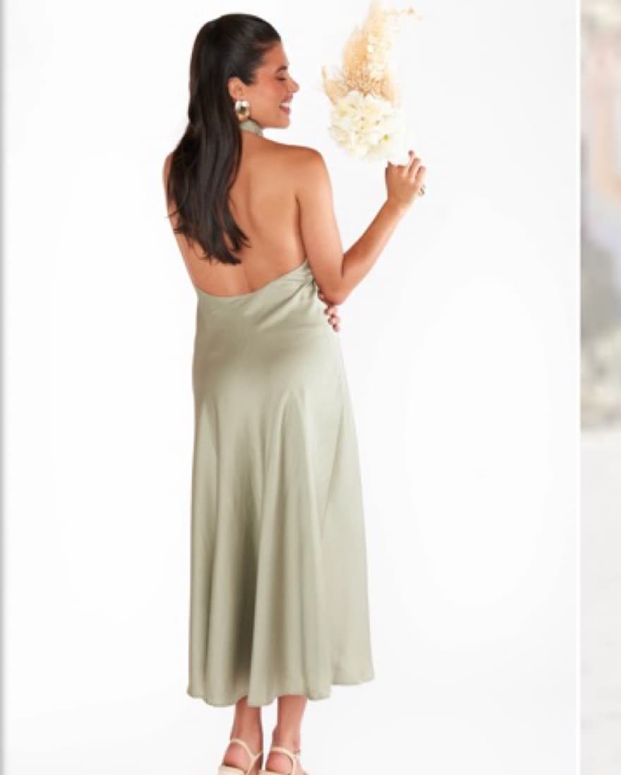 Sage satin midi - Image 2
