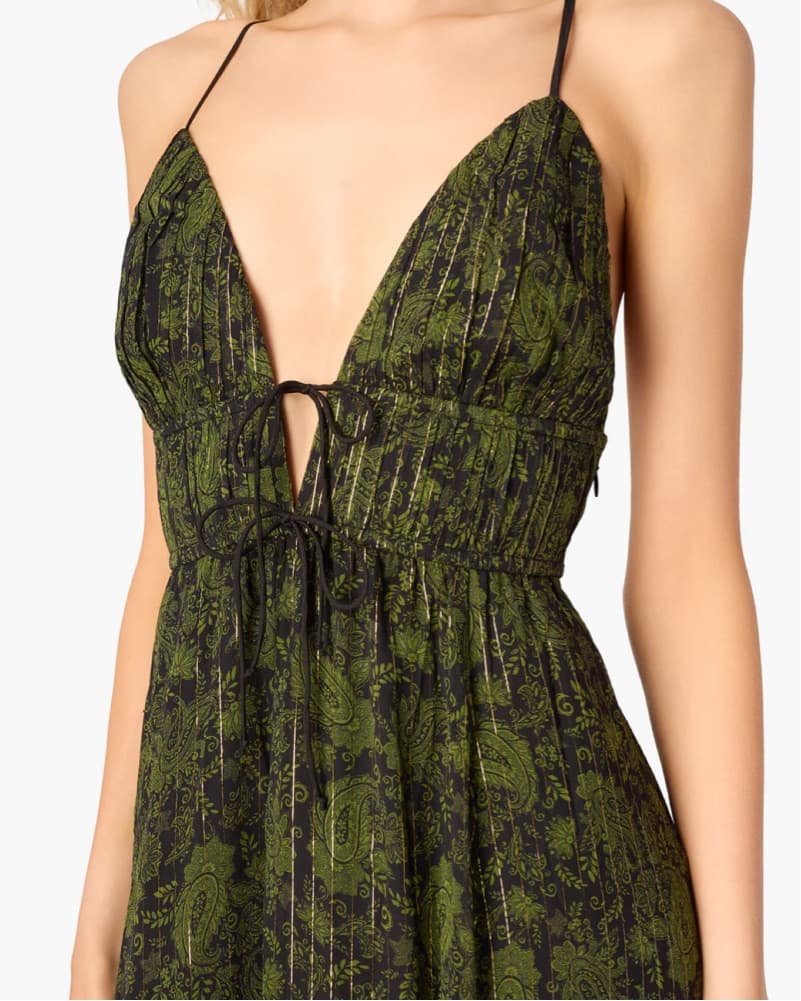 DORINDA METALLIC CHIFFON DRESS FOREST PA - Image 2
