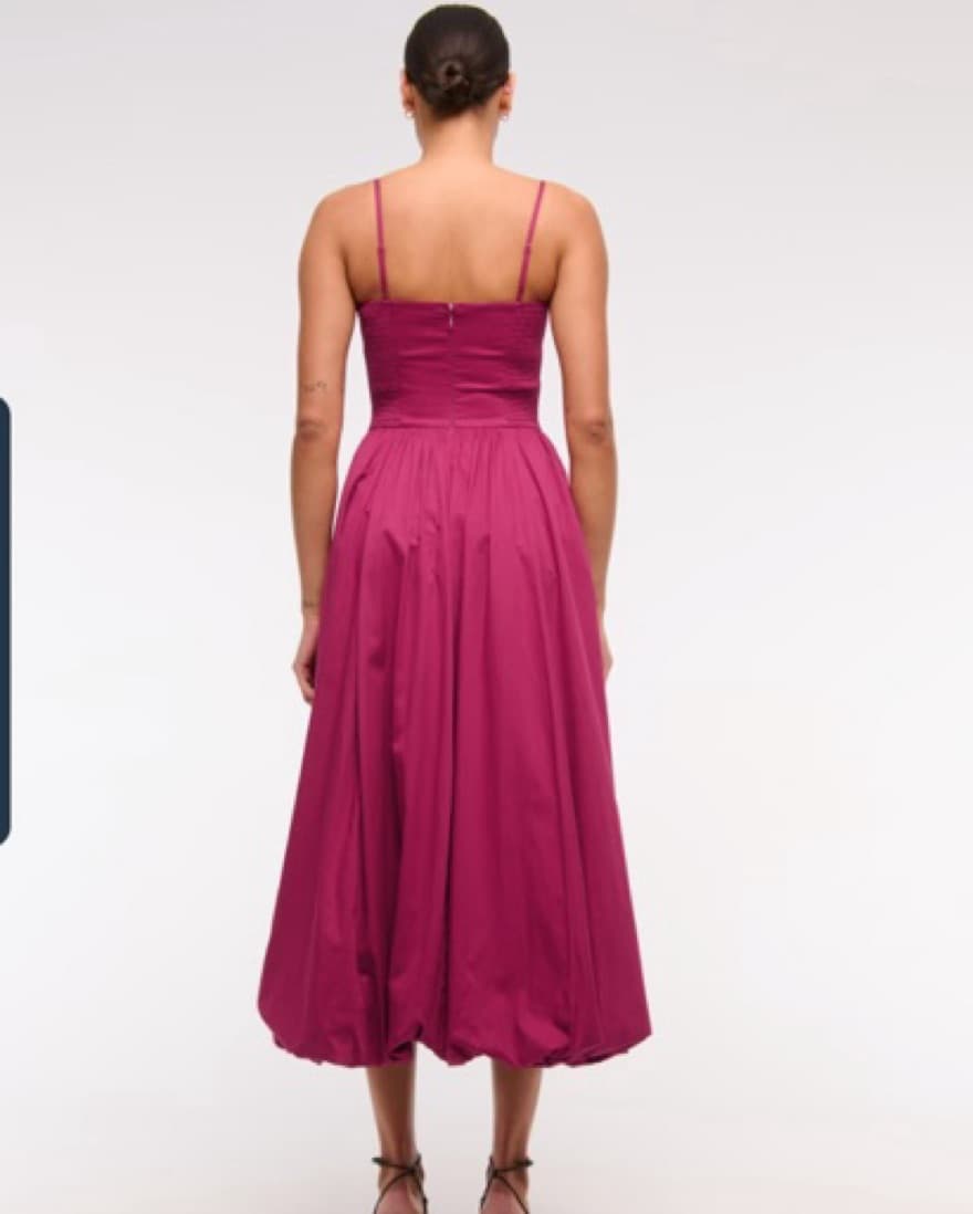 Fuchsia Midi Bubble Hem Dress - Image 2