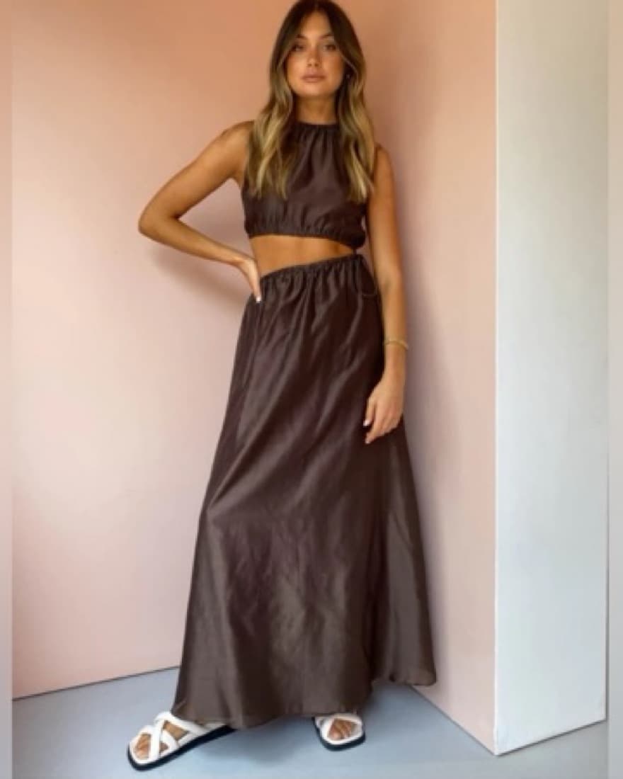 SIR. Chocolate Cut Out Dress - Image 1