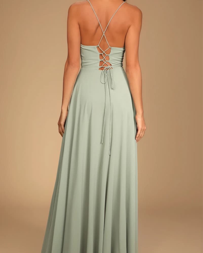 Lulu’s Sage Green Cowl Neck Dress - Image 3