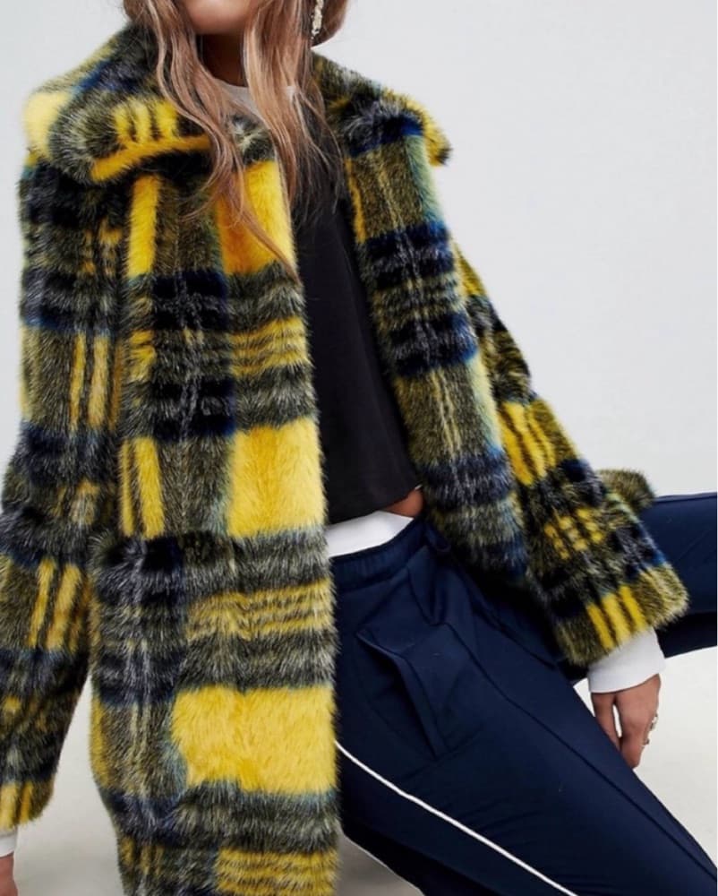 Jakke Plaid Fur Coat  - Image 1
