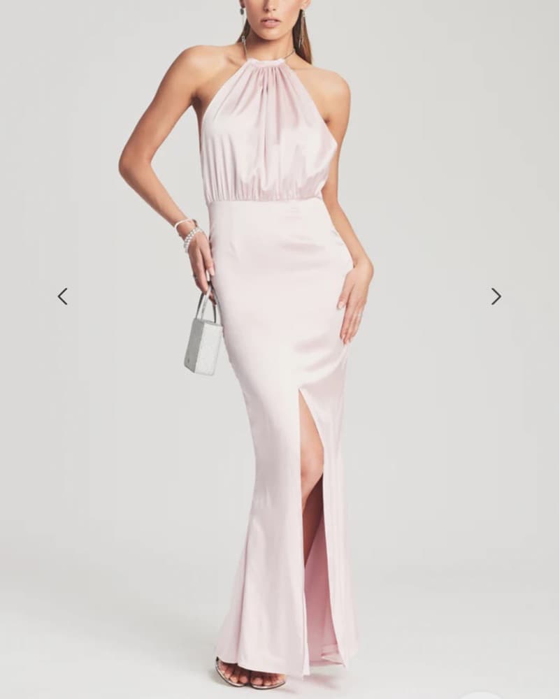 Retrofete Silk Gown Pastel Pink - Image 1