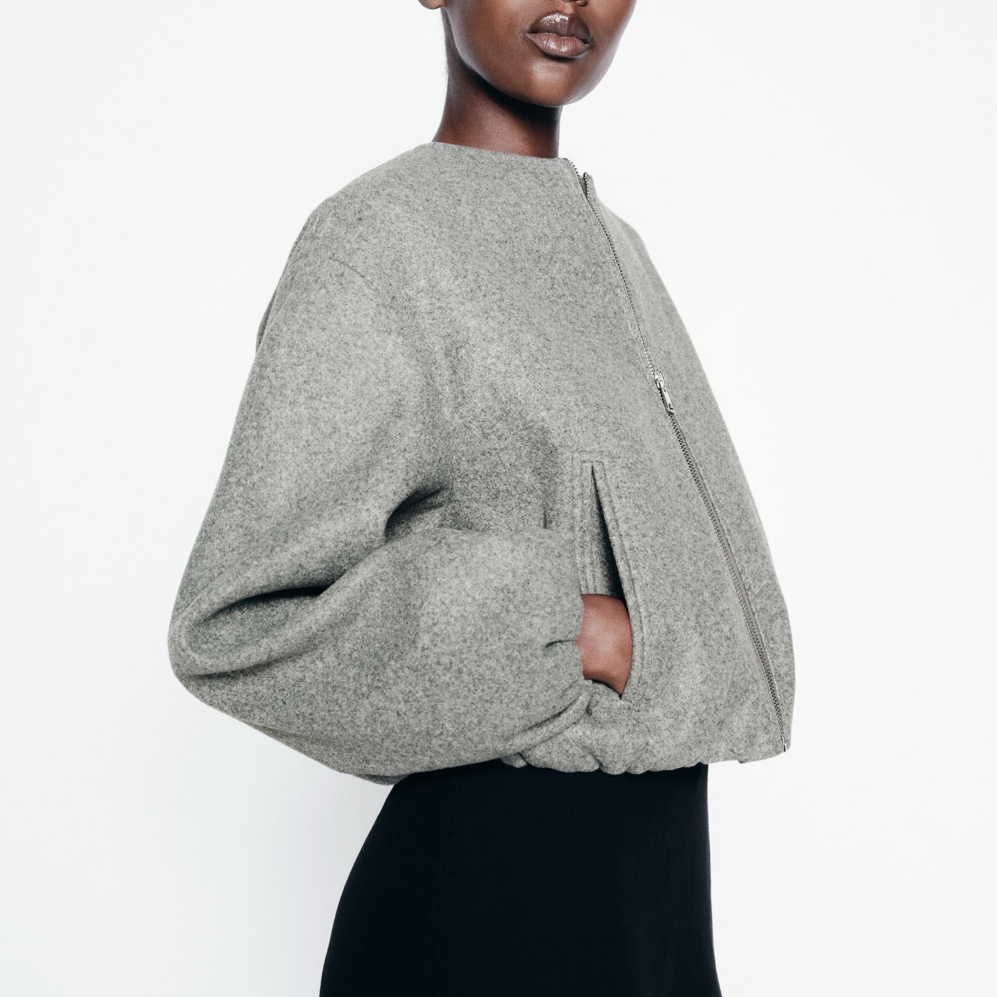 Zara Soft Grey Bomber  - Image 2