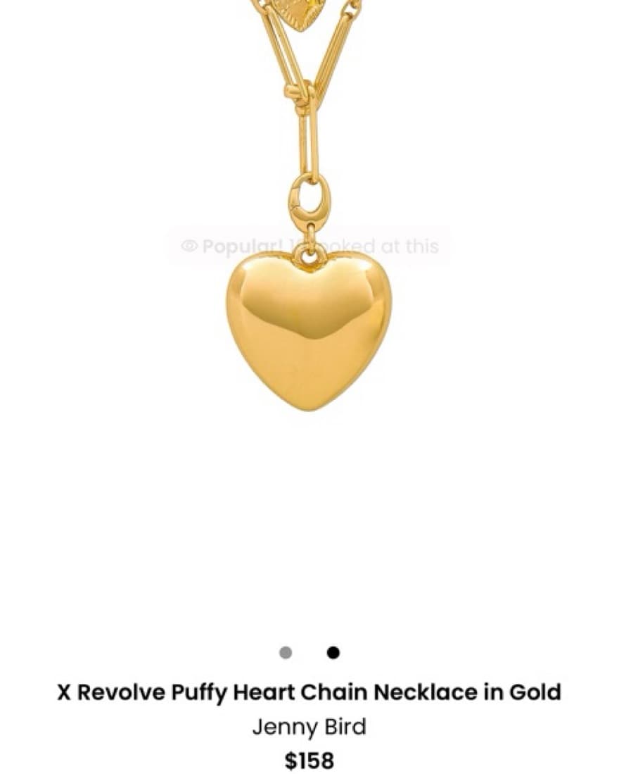  Puffy Heart Chain Necklace in Gold - Image 2
