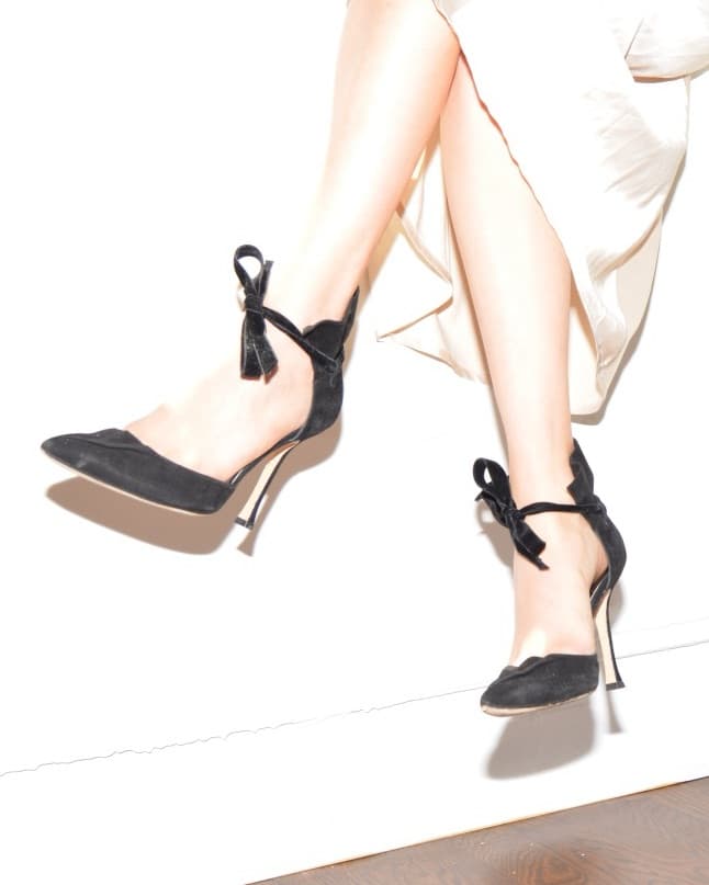 Suede Ankle Tie Manolo Blahniks - Image 1