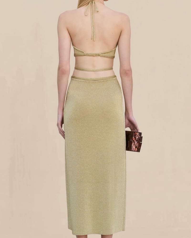 Cult Gaia Evaleigh Knit Dress In Gold - Image 3