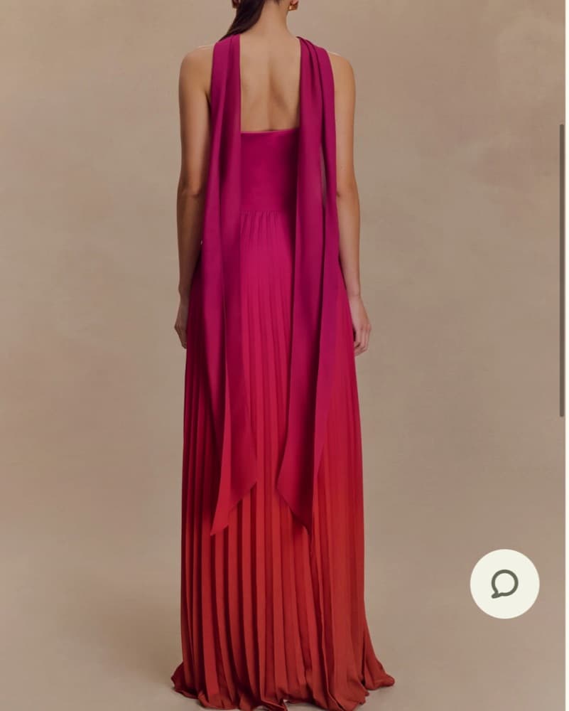 Vibrant Fuchsia Pleated Gown - Image 2