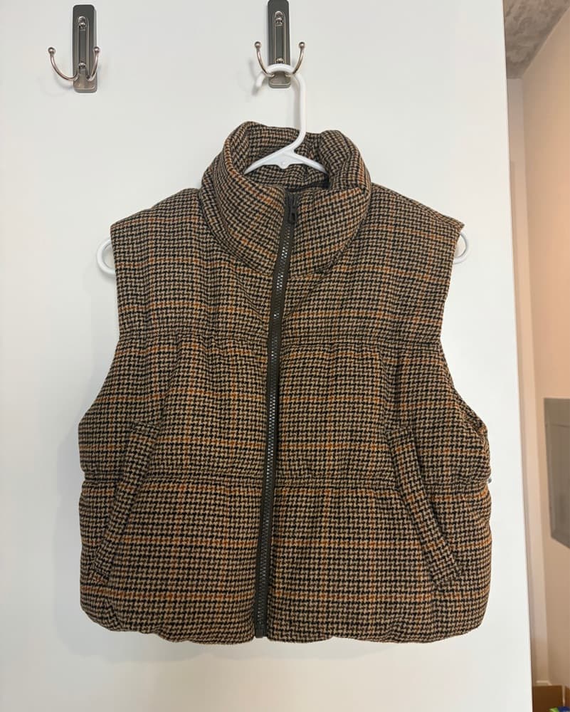 Checkered Puffer Vest - Image 1