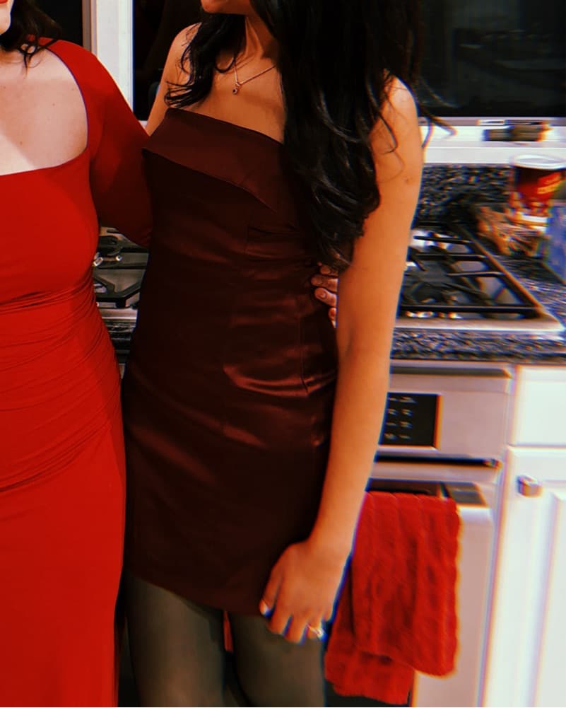 Aritzia Shimmer Satin Tube Dress - Image 1