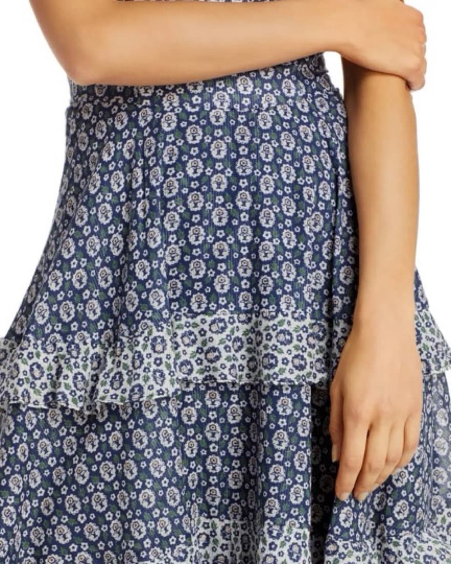 Rebecca Taylor Blue Floral Ruffle Dress  - Image 6