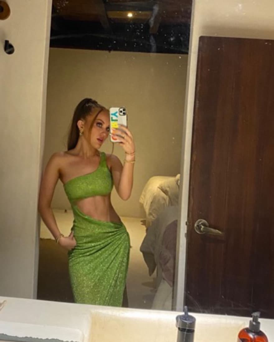 Baobab Green One Shoulder Dress - Image 1