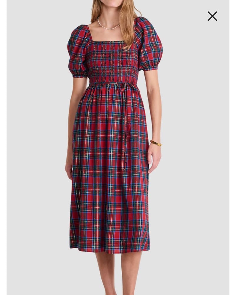 Vineyard Vines Red Plaid Christmas Dress - Image 1