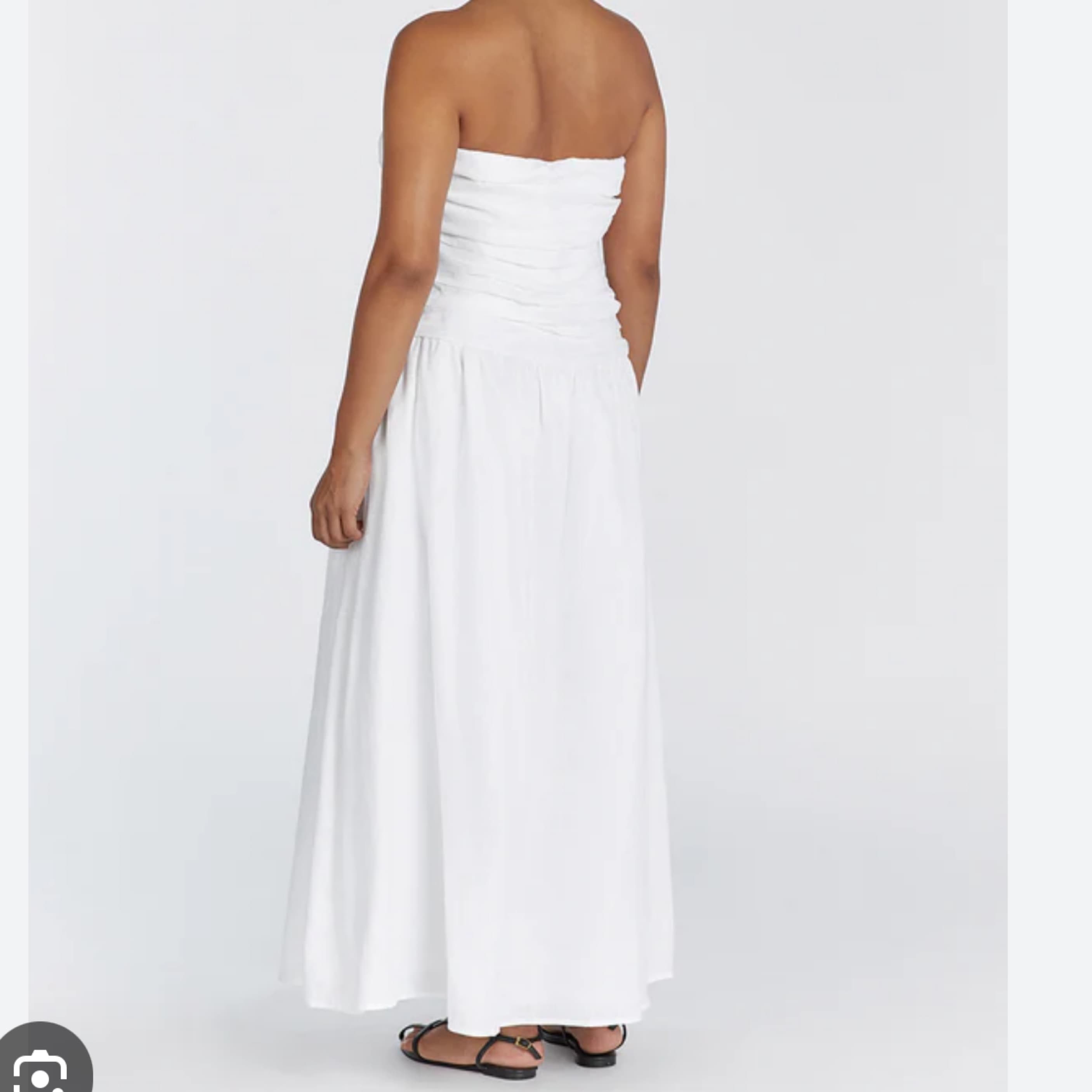 Diish Catalina White Linen Midi Dress - Image 3