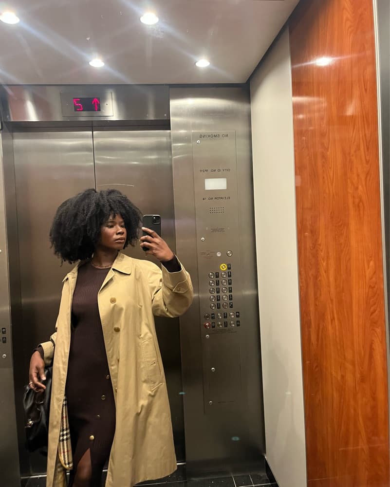 Chic Trench Coat with Trendy Midi Dress - Image 1