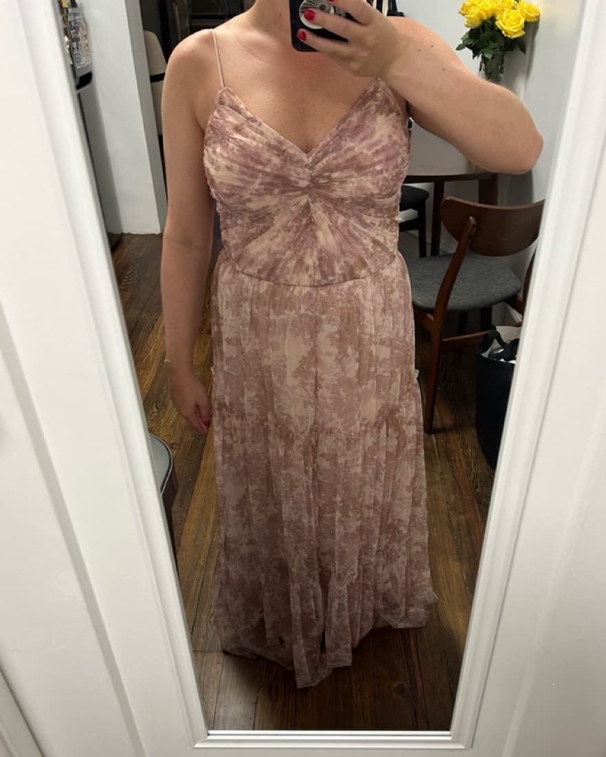 Adriana Papell Pink Floral Dress - Image 1