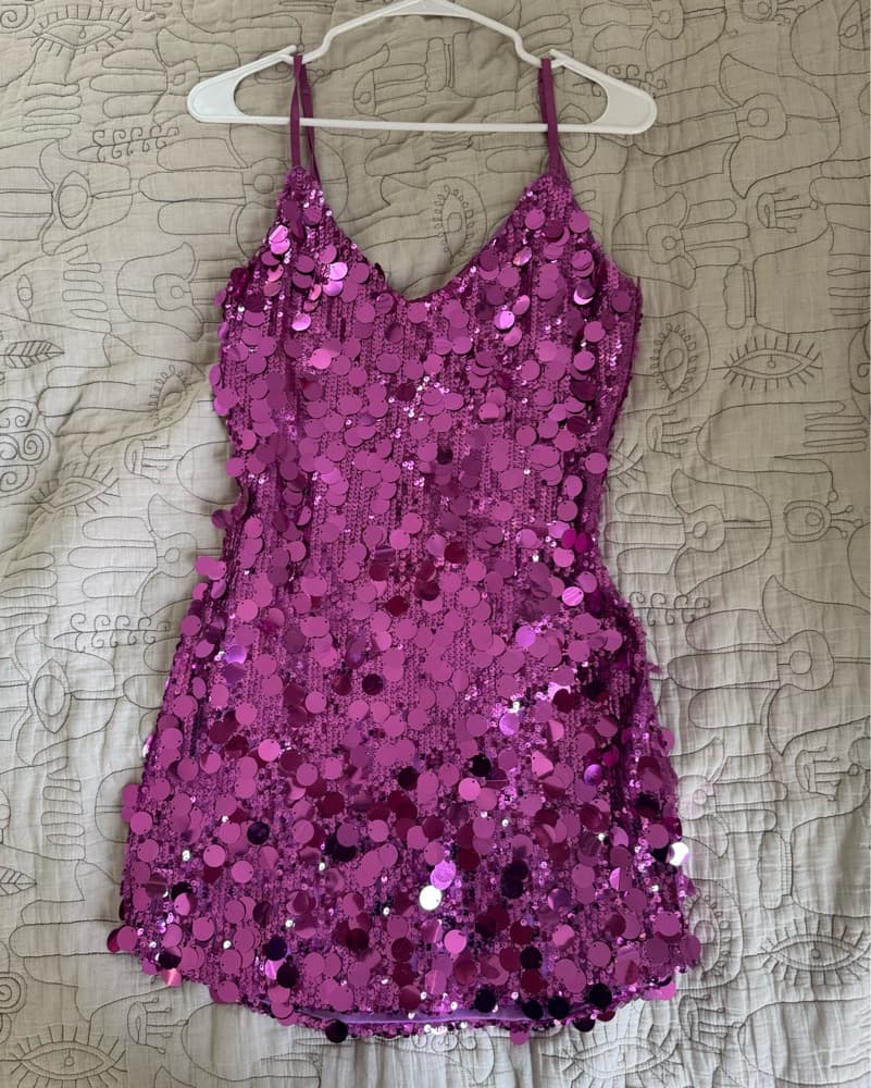 Pink Sequin Party Dress - Image 1