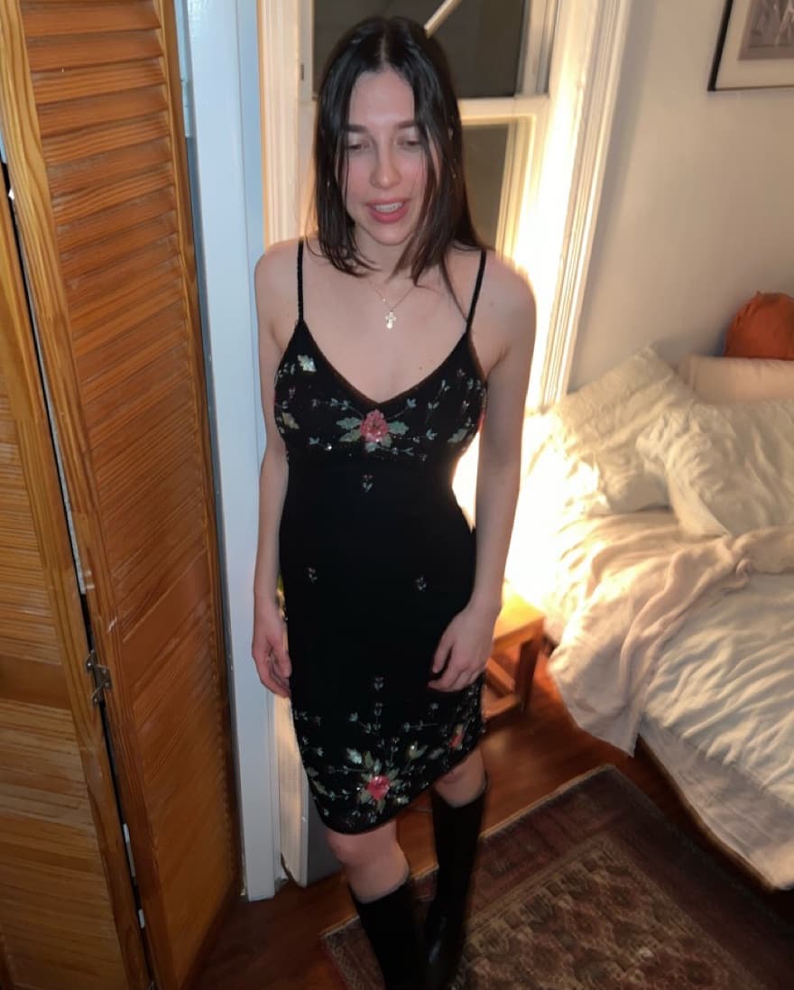 Vintage 90s/Y2K Sequin Bedazzled Dress - Image 2