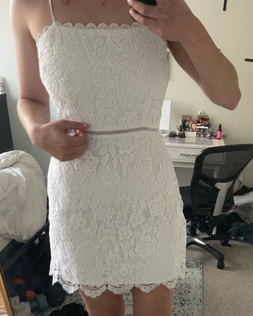 White Eyelet Dress Perfect For Grad!! - Image 3