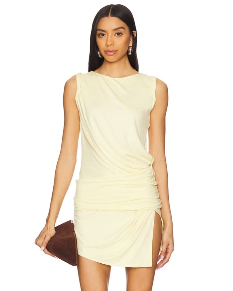 ATTICO Butter Yellow Mini Dress - Image 1