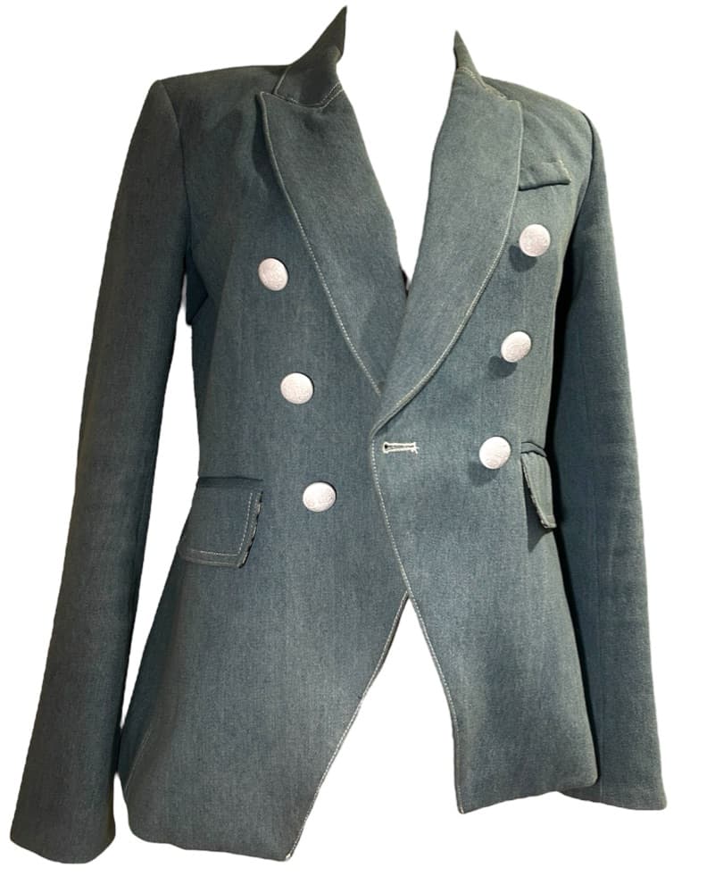 DENIM BALMAIN BLAZER - Image 1