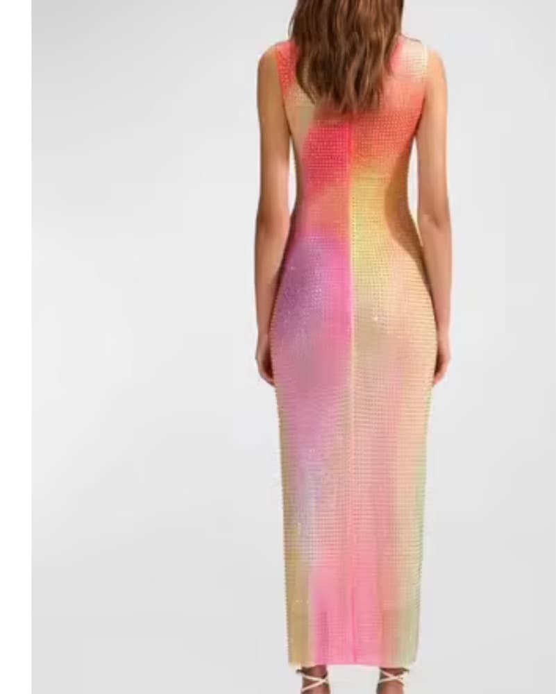 Self Portrait Mesh Rhinestone Midi - Image 3