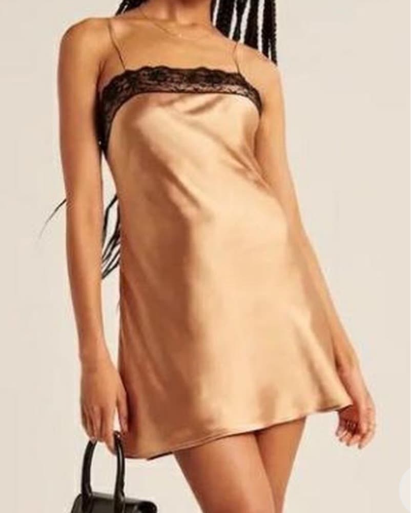 Abercrombie Lace Satin Slip DRESS - Image 1