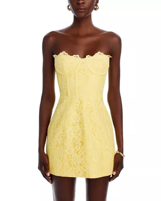 Bardot yellow lace dress - Image 1