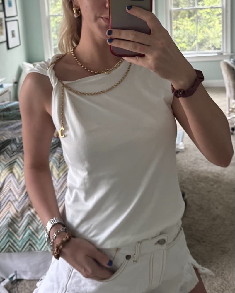 Chloe Top With Gold Chain detail - Image 1