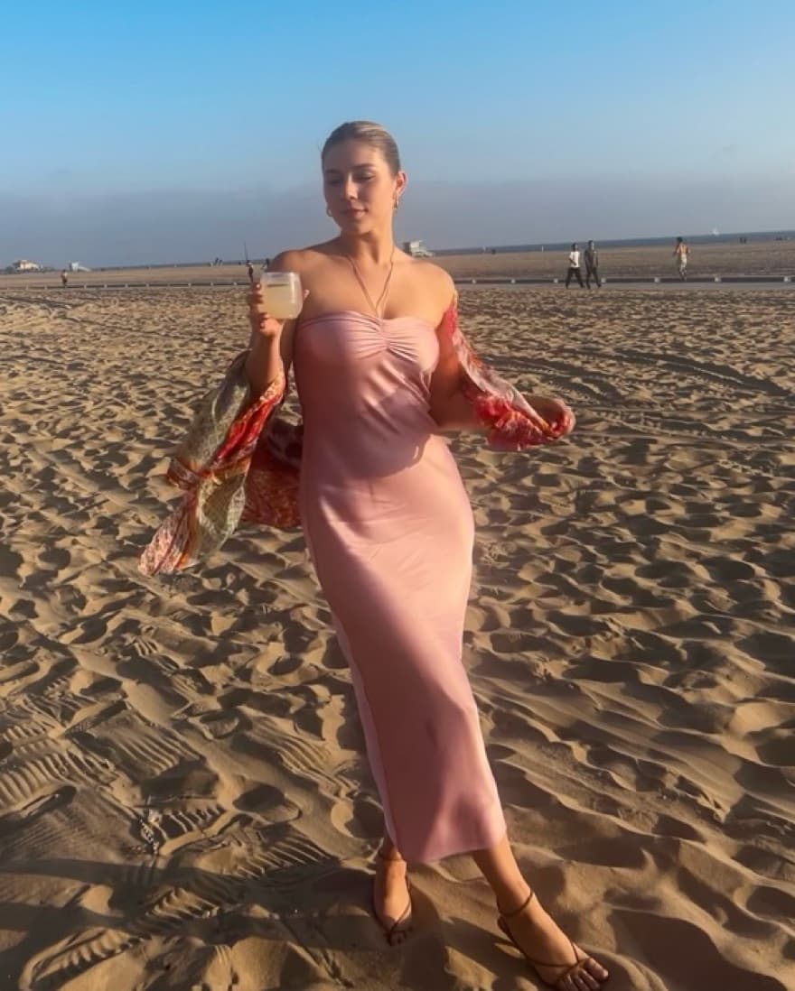 Pink Reformation Valora Satin Midi Dress - Image 4