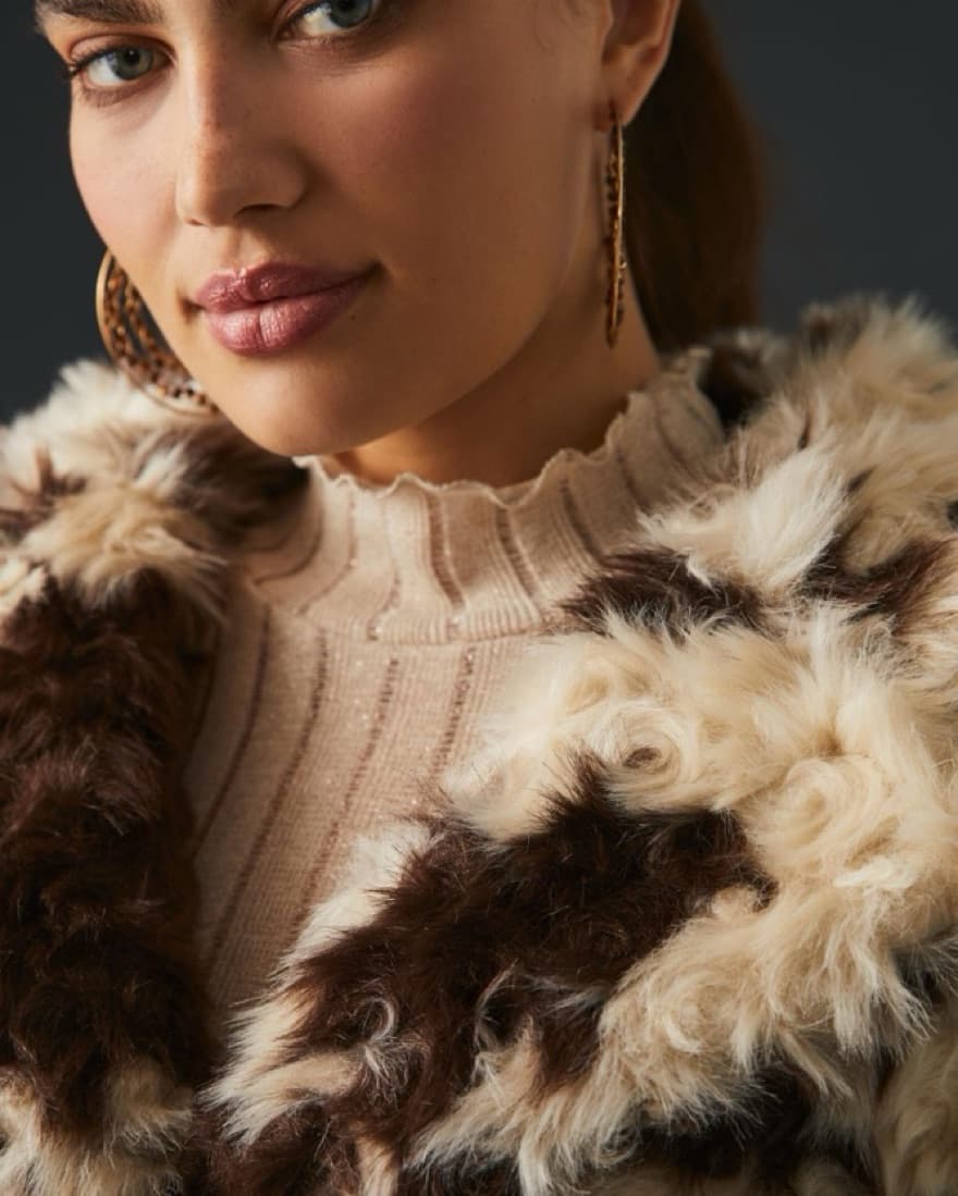 Cow-Print Faux Fur Coat - Image 3