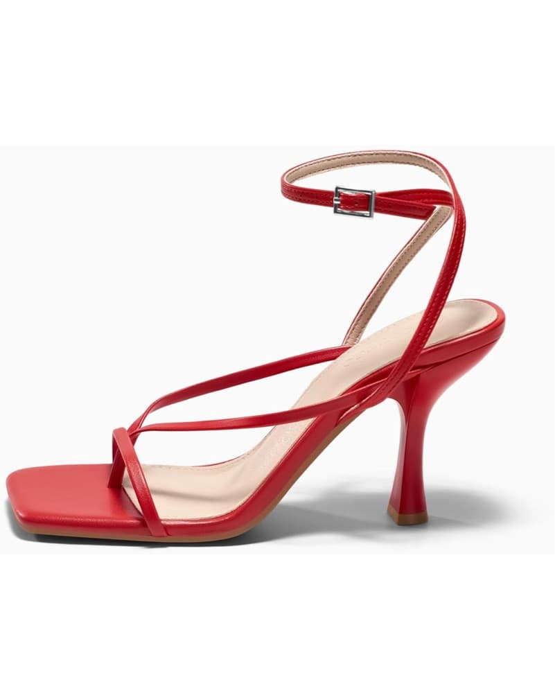Red Strappy Heeled Sandals  - Image 3