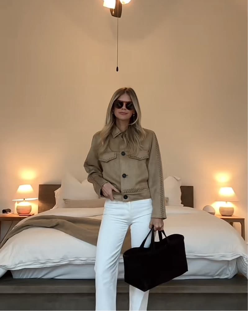 Zara Braided Detail Faux Suede Jacket - Image 1