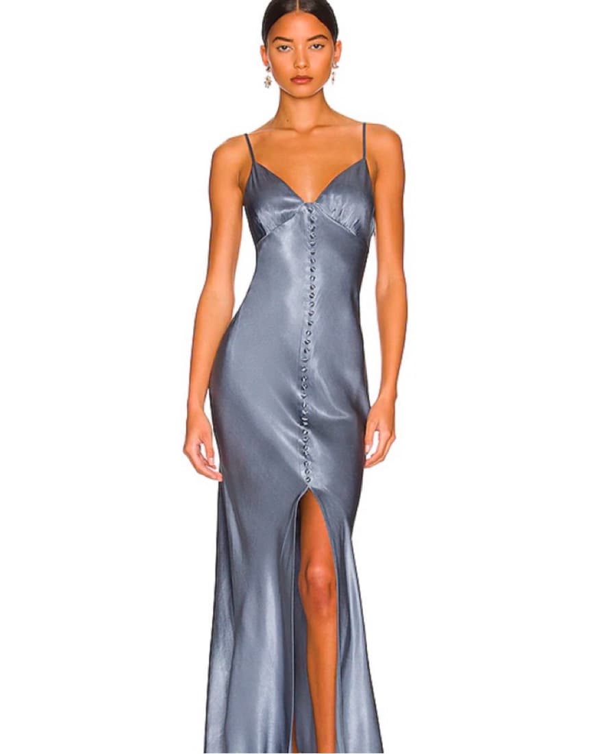 Shona Joy La Lune Bias Slip Dress in Blu - Image 1