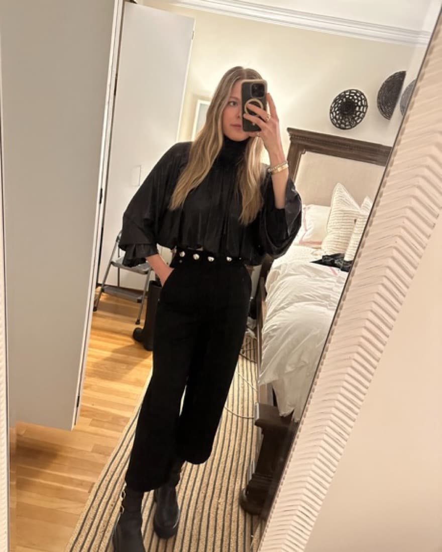 Norma Kamali Metallic Turtle Neck Blouse - Image 5