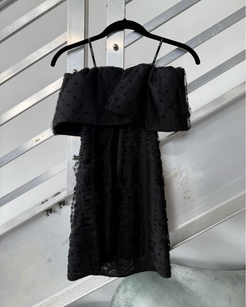 Self Portrait Black Polka Dot Dress - Image 5