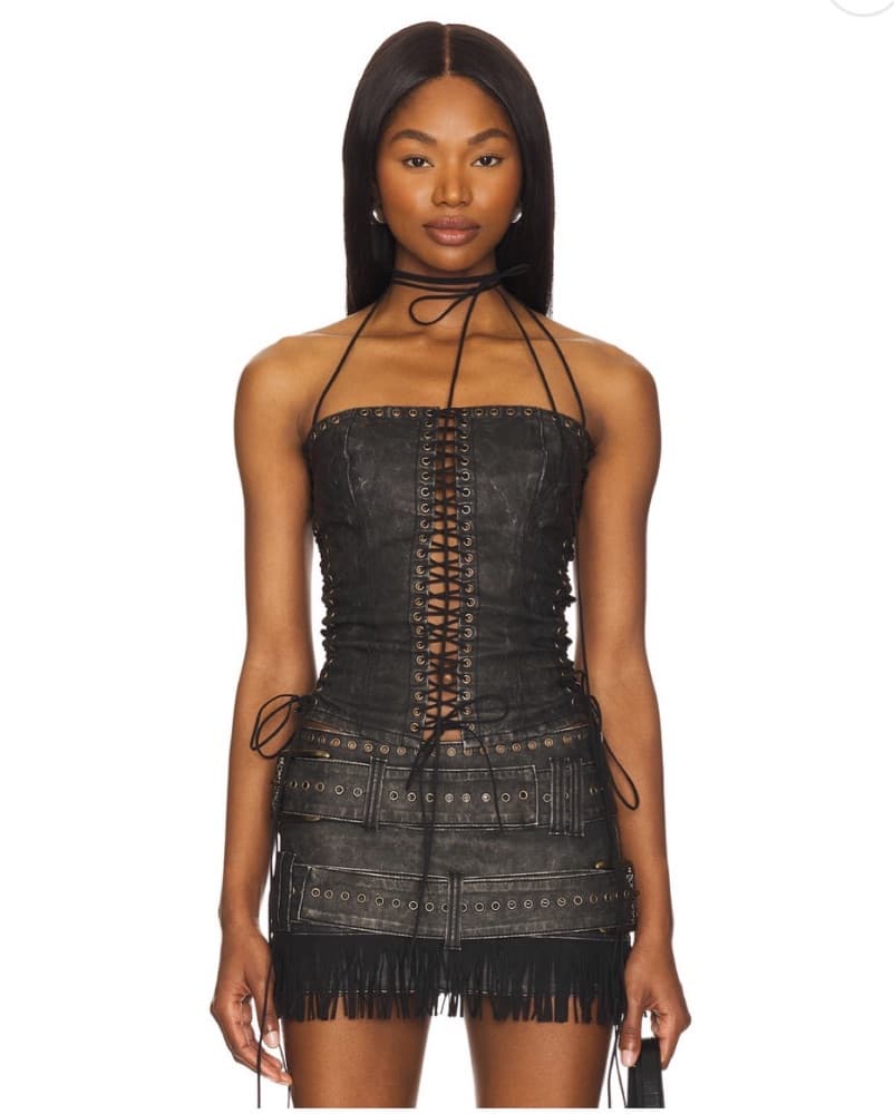 Jaded London Longline Lace Up Halter - Image 1