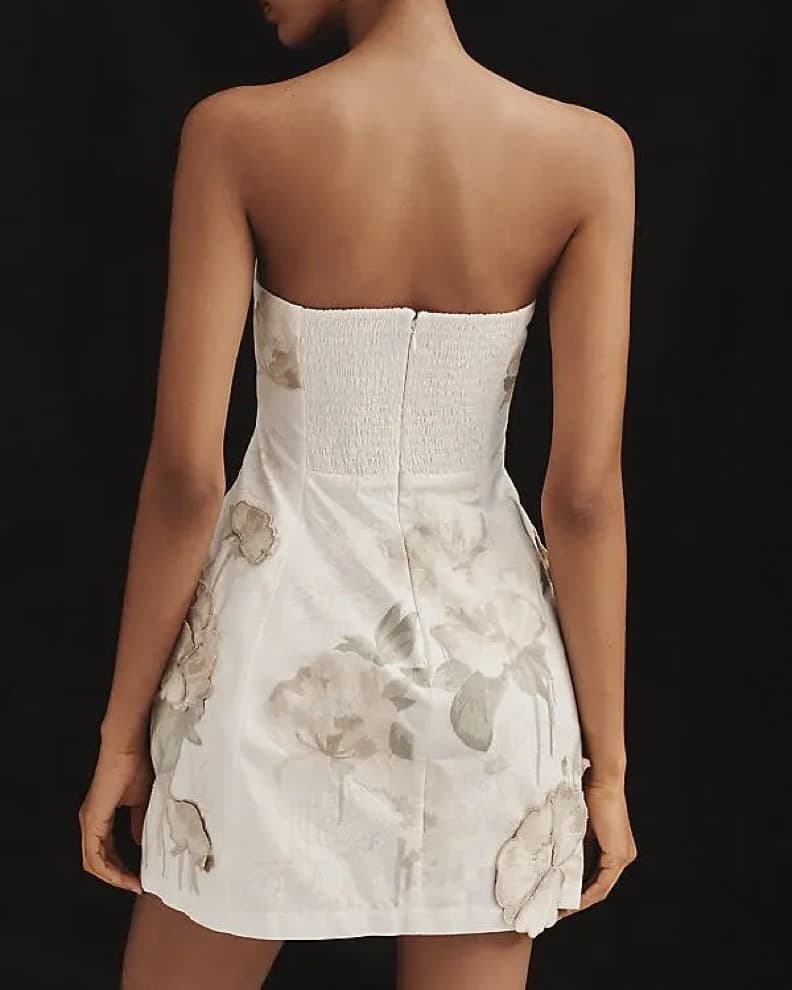 Anthropologie Strapless Floral Appliqué  - Image 3
