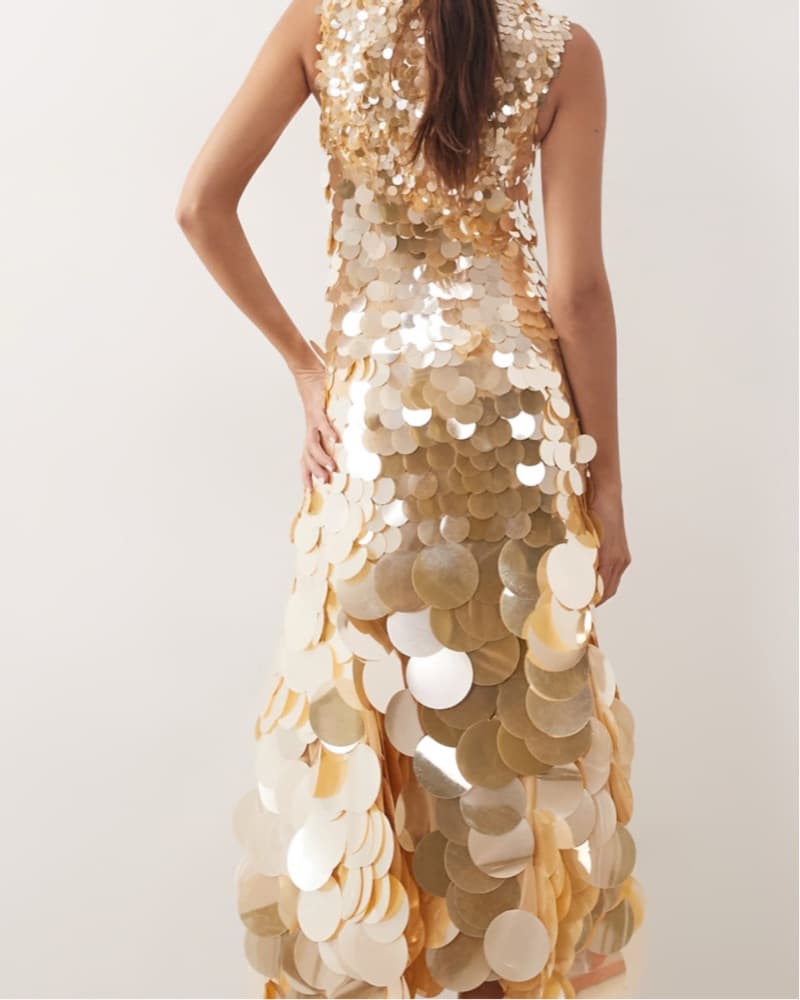 Glamorous Gold Sequin Gown - Image 2