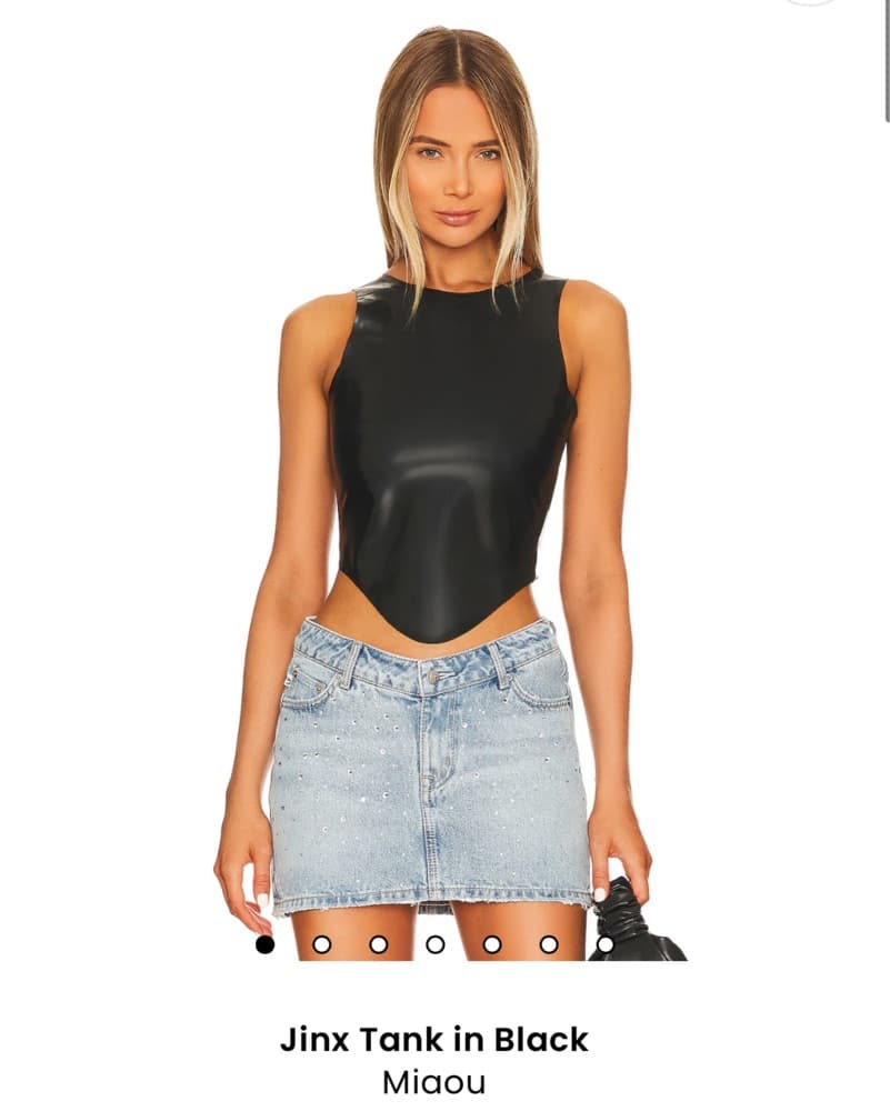 Black Leather Top Miaou - Image 1