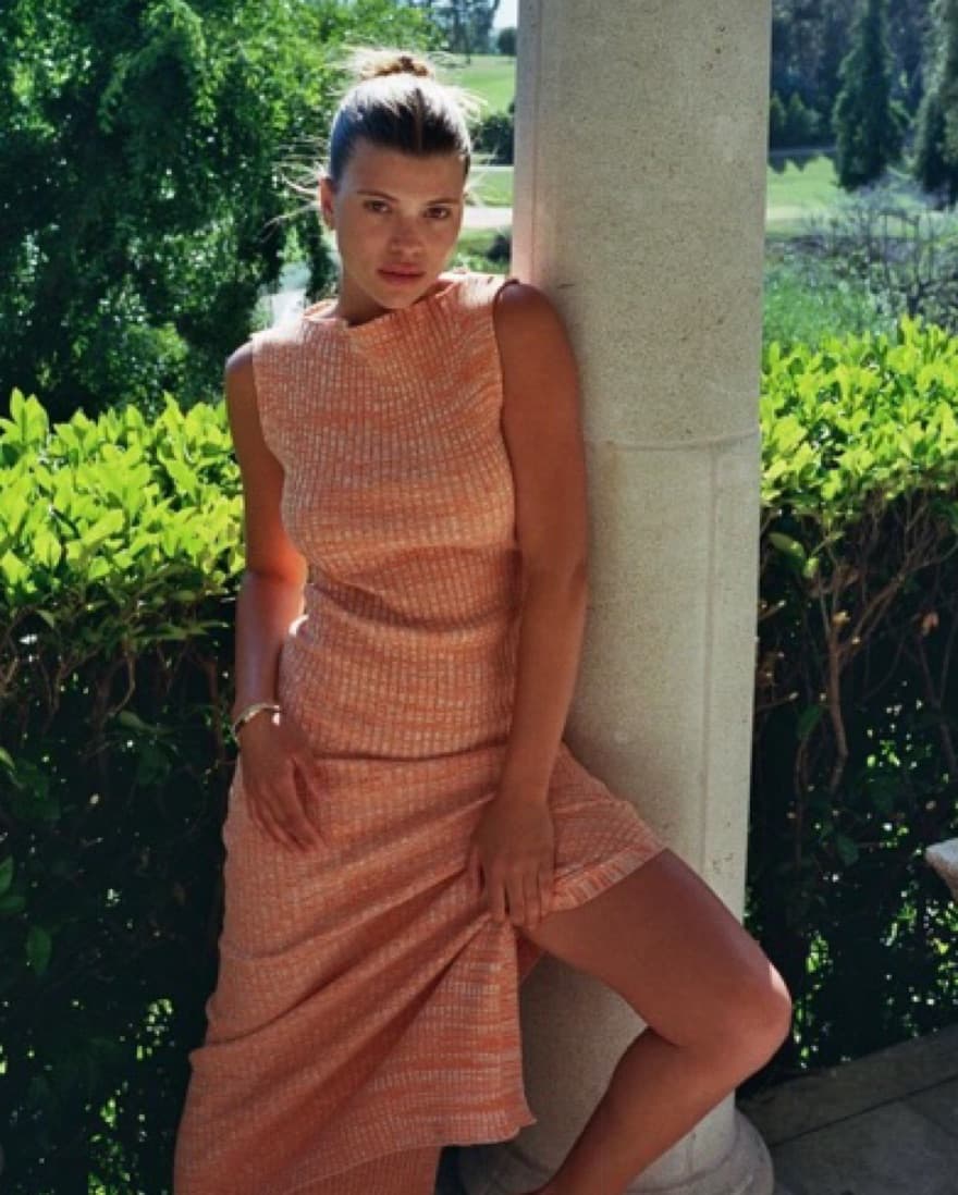 Peach Mock Neck Midi  - Image 1