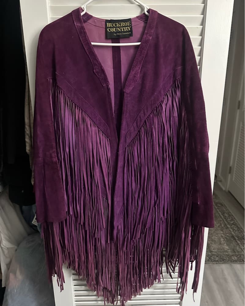 1960s Purple Suede Fringe Jacket  - Image 1