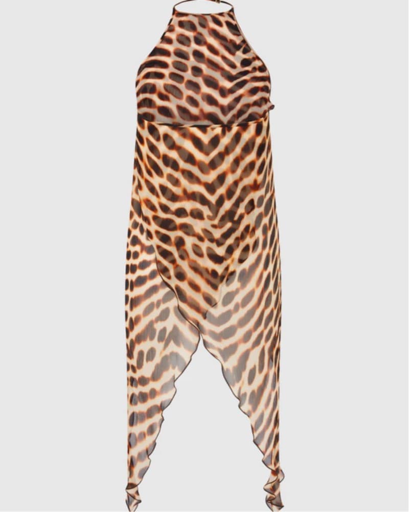 Rat & Boa Cheetah Print Chiffon Top - Image 4