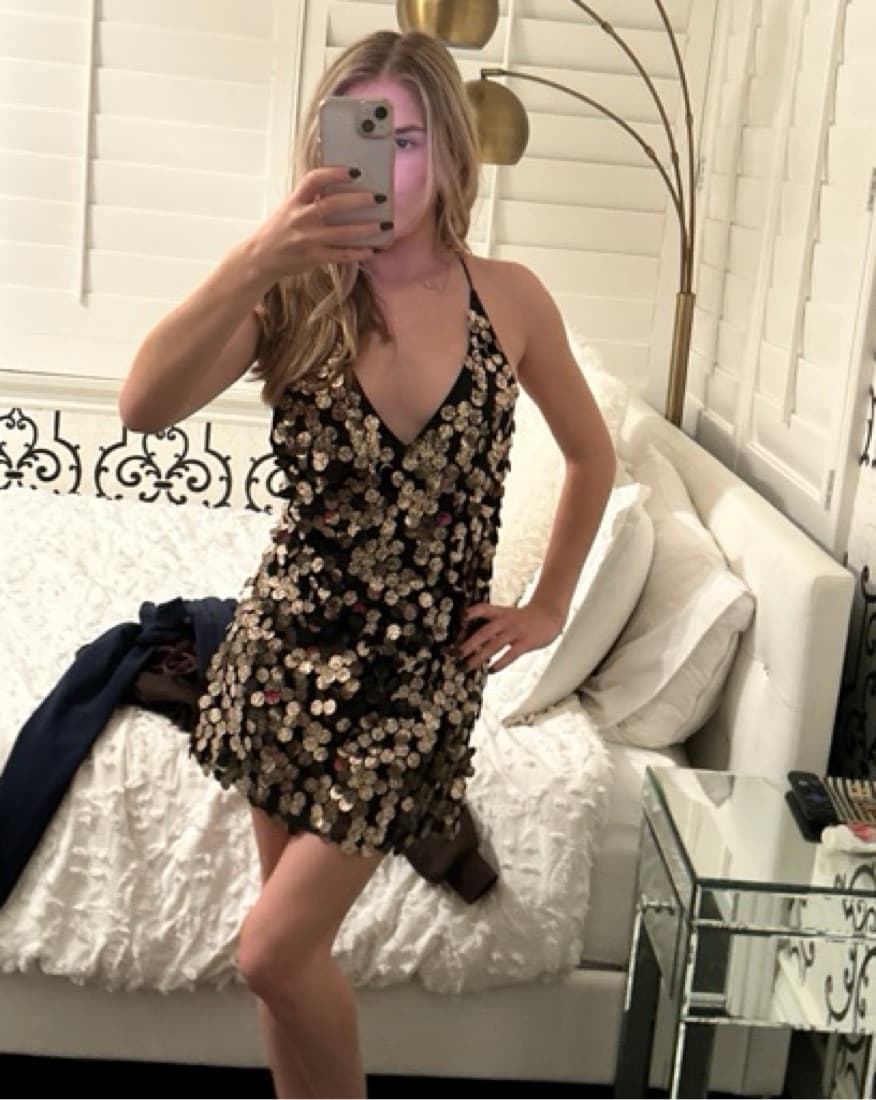 Motel Sequin Backless Mini Dress - Image 2