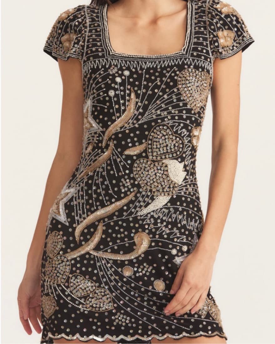 Love Shack Fancy Beaded Mini Dress - Image 1