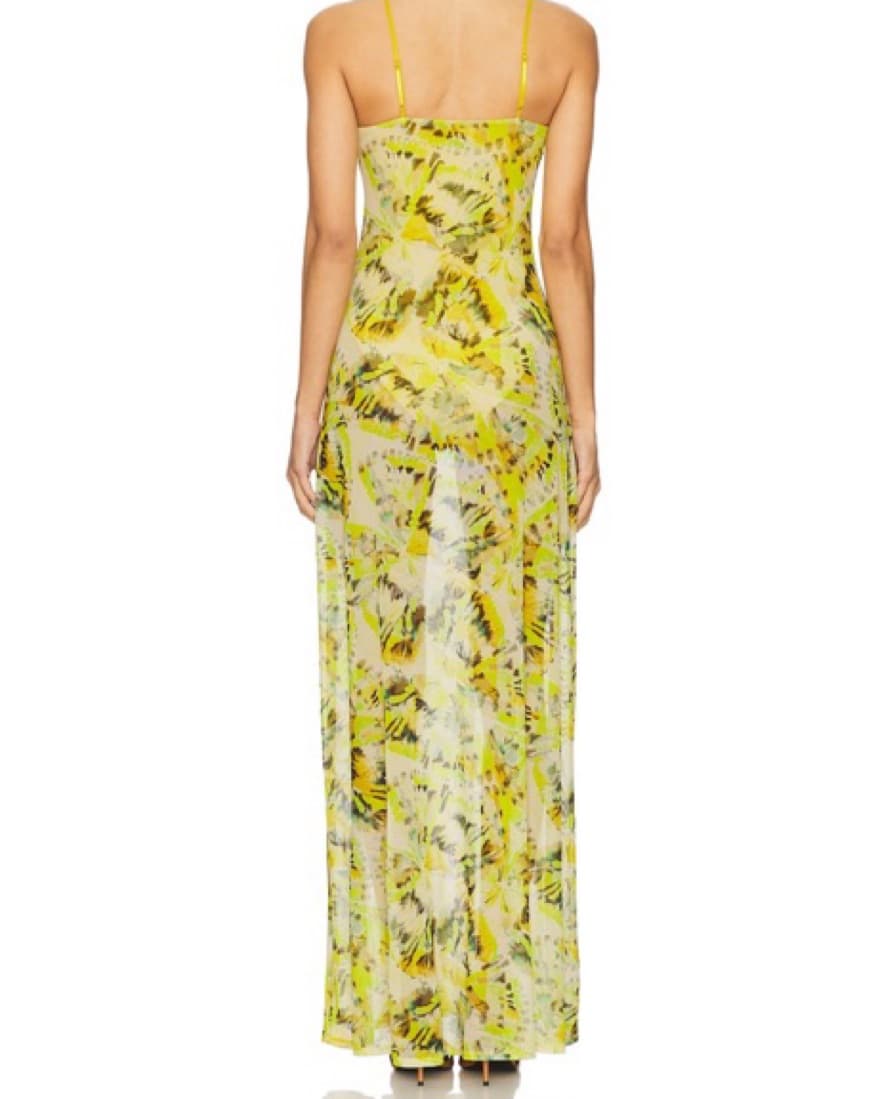 AFRM Shae Butterfly Lime Green Dress - Image 3