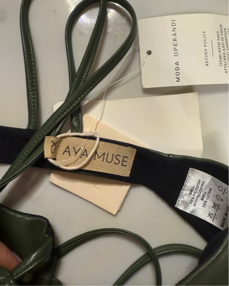 Aya Muse Green Asymmetrical Bra Top - Image 4
