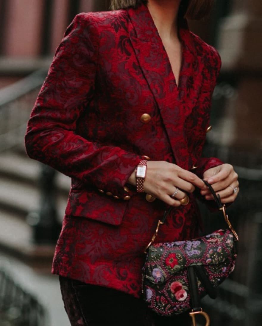 Red Printed L’Agence Blazer  - Image 2