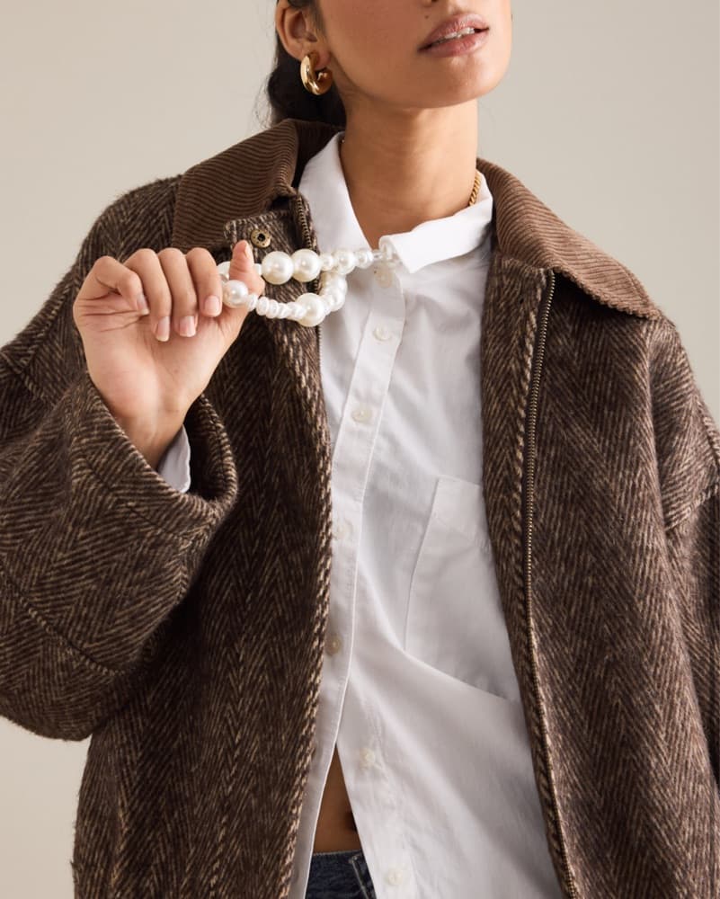 Herringbone bomber Jacket - Image 2
