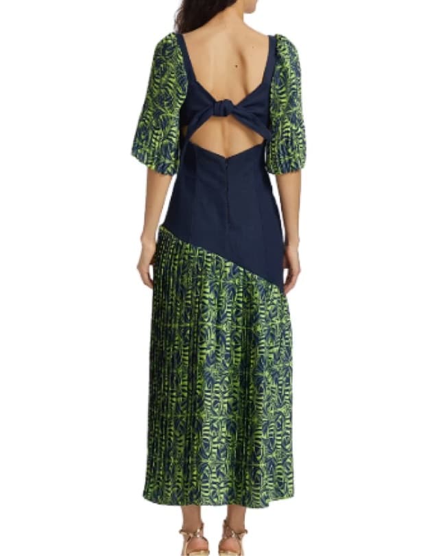 Printed Puff Sleeve Cut-out Maxi Dress - Image 4